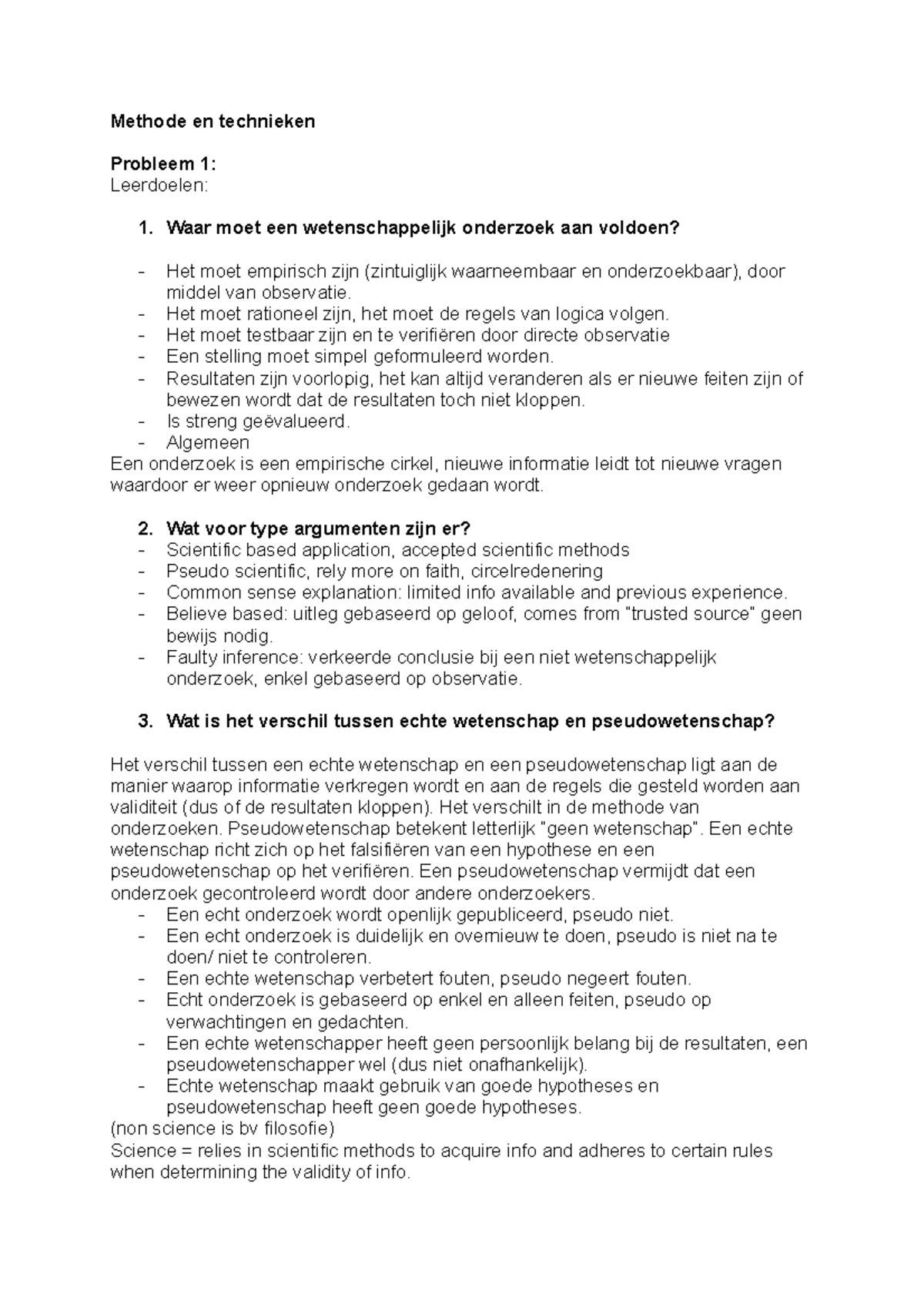 Methode en technieken Waar moet een