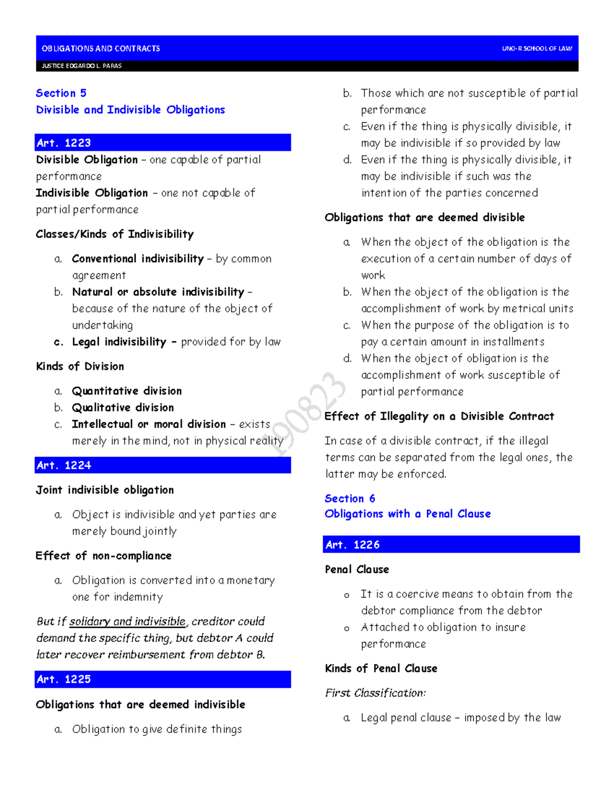 (Obligations) Art. 1223-1254 - JUSTICE EDGARDO L. PARAS Section 5 ...