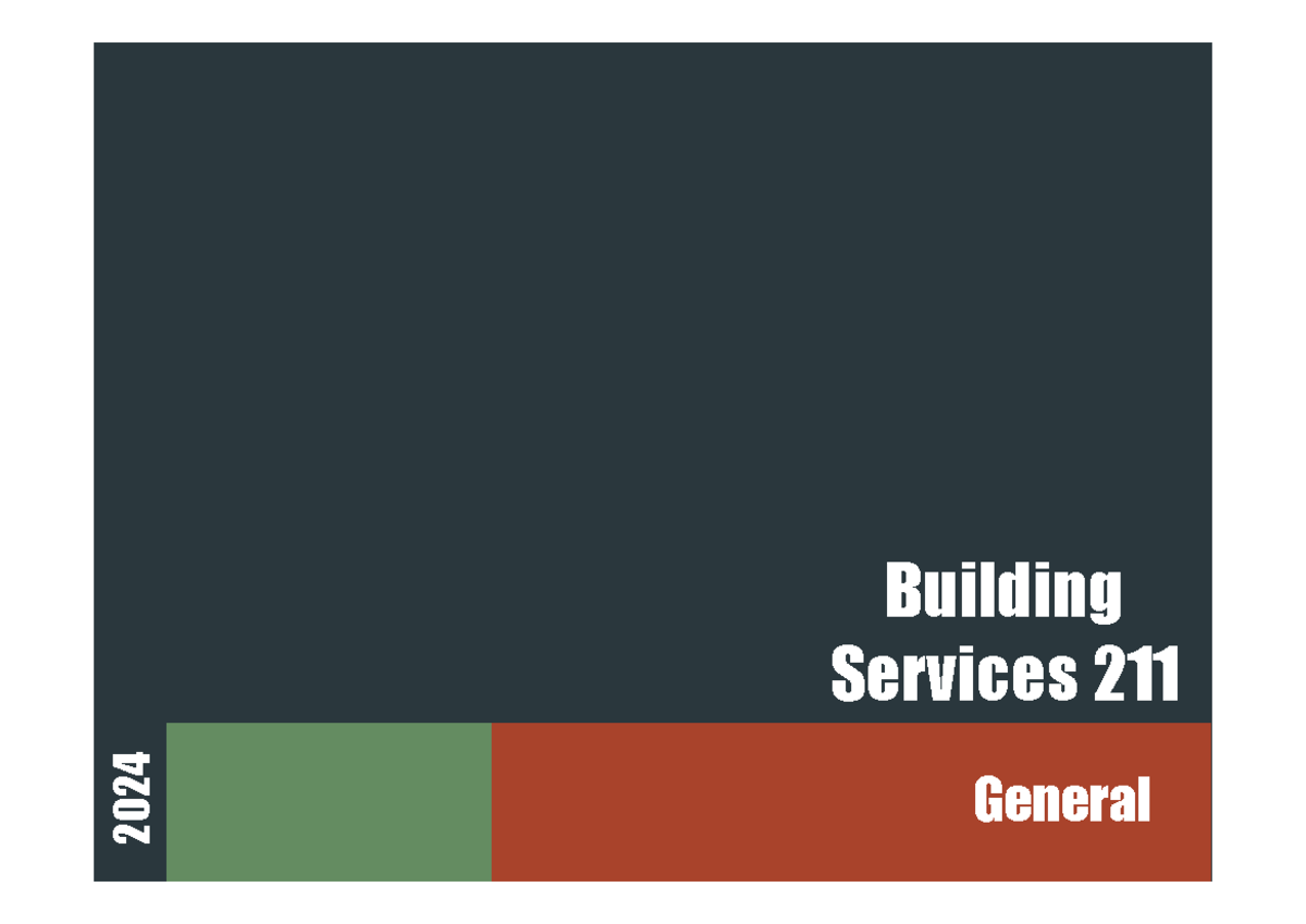 GBD211 General 2024 2024 General Building Services 211 Lecturer Johan