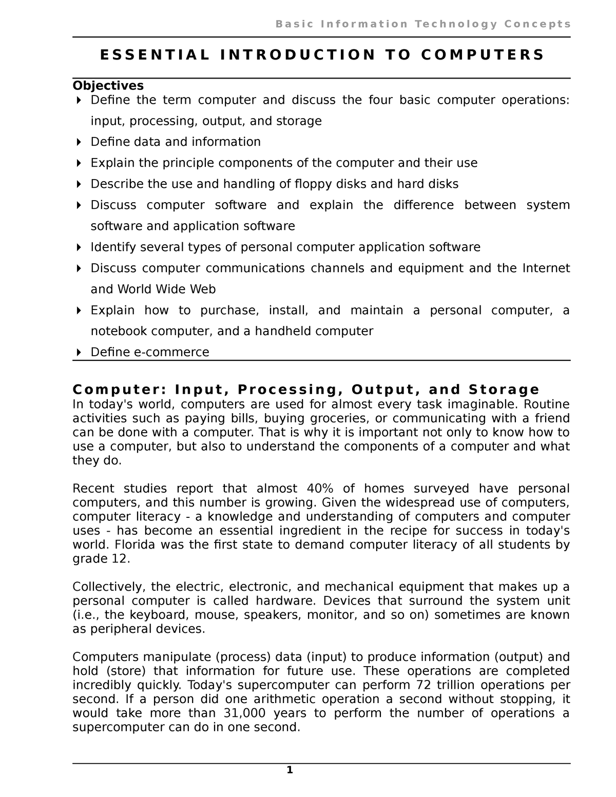 essential-introduction-to-computers-notes-e-s-s-e-n-t-i-a-l-i-n-t-r-o