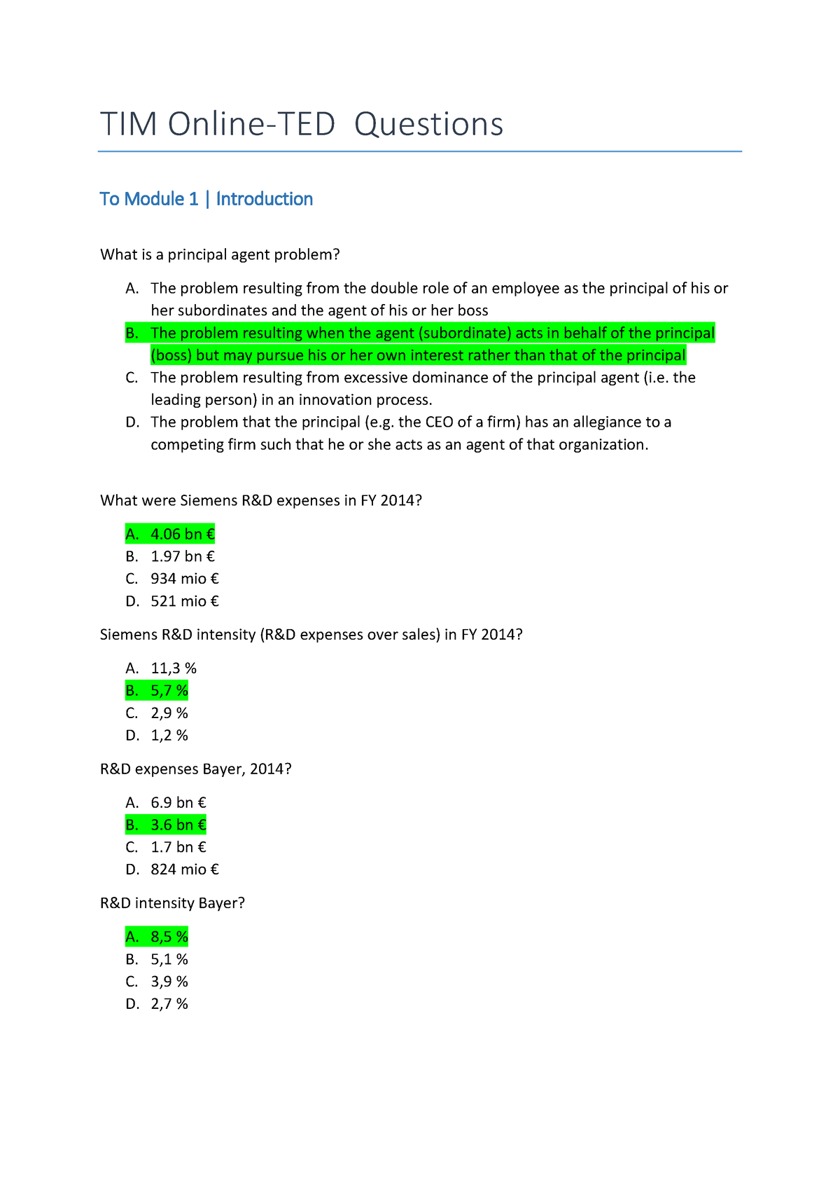 TIM Online TED Fragen TIM Online TED Questions To Module 1 Introduction What Is A Principal 