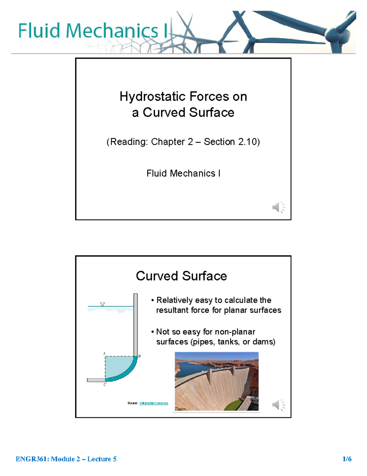 Lecture 2 5 - Fluid Mechanics I Module 2 - 1 Hydrostatic Forces on a ...