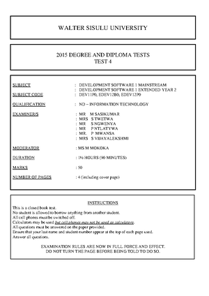 MOD4-Practical Exercise 1 Software Development notes that are an ...