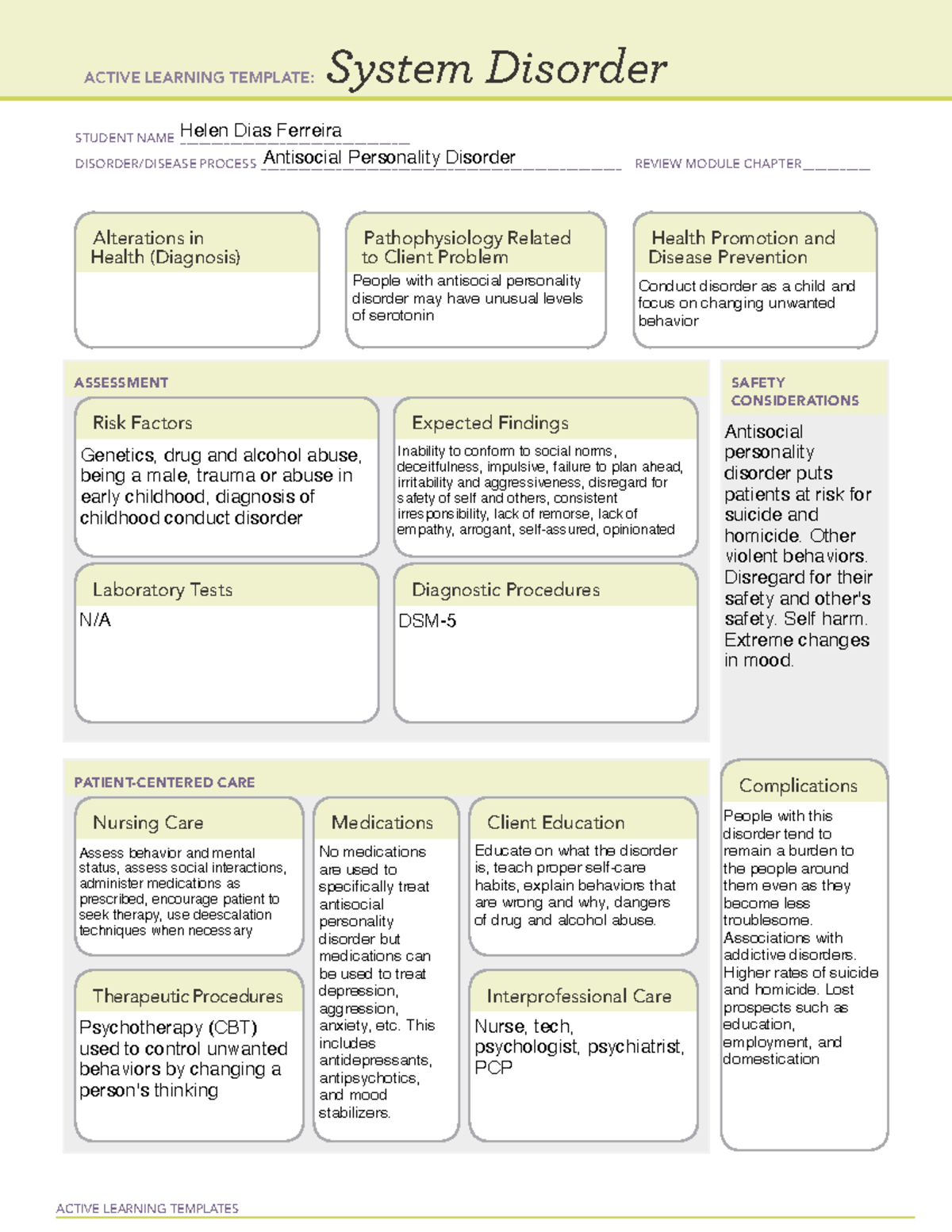 Antisocial Personality Disorder - ACTIVE LEARNING TEMPLATES System ...