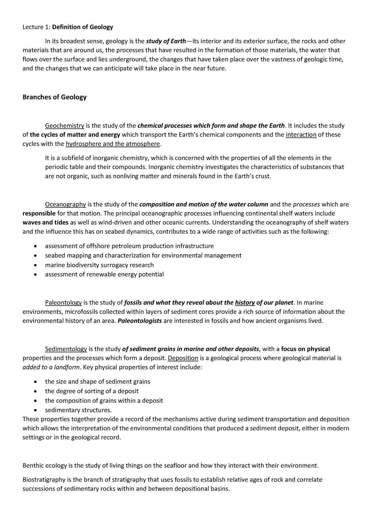 Geology Materials - Midterm(2nd Sem) - Lecture 1: Definition of Geology ...
