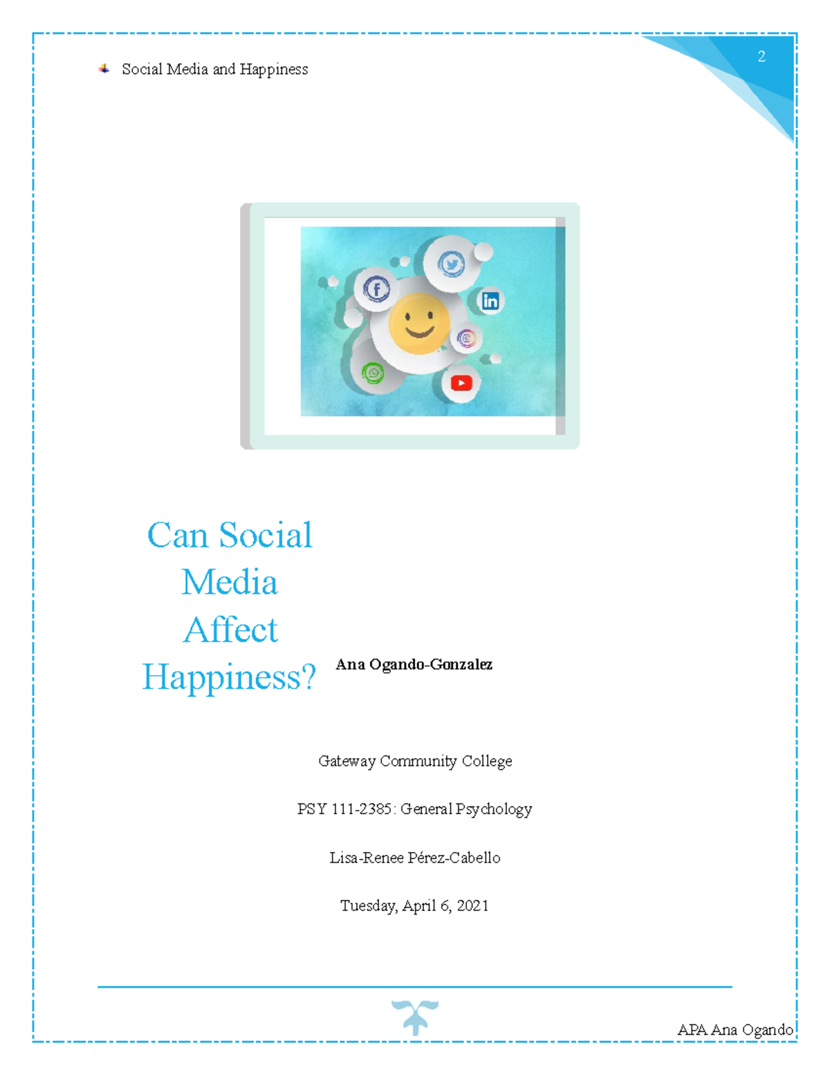 social media and happiness essay