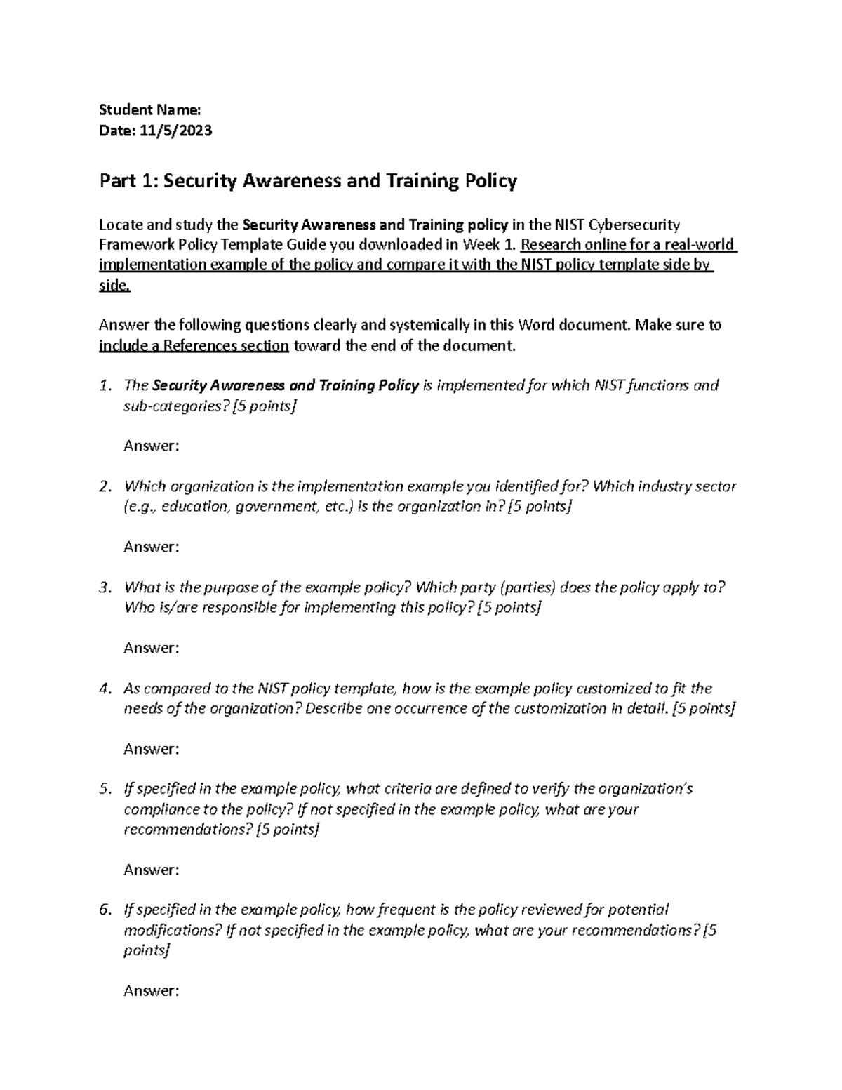 SEC310 Project Module 2 - 2 - Student Name: Date: 11/5/ Part 1 ...