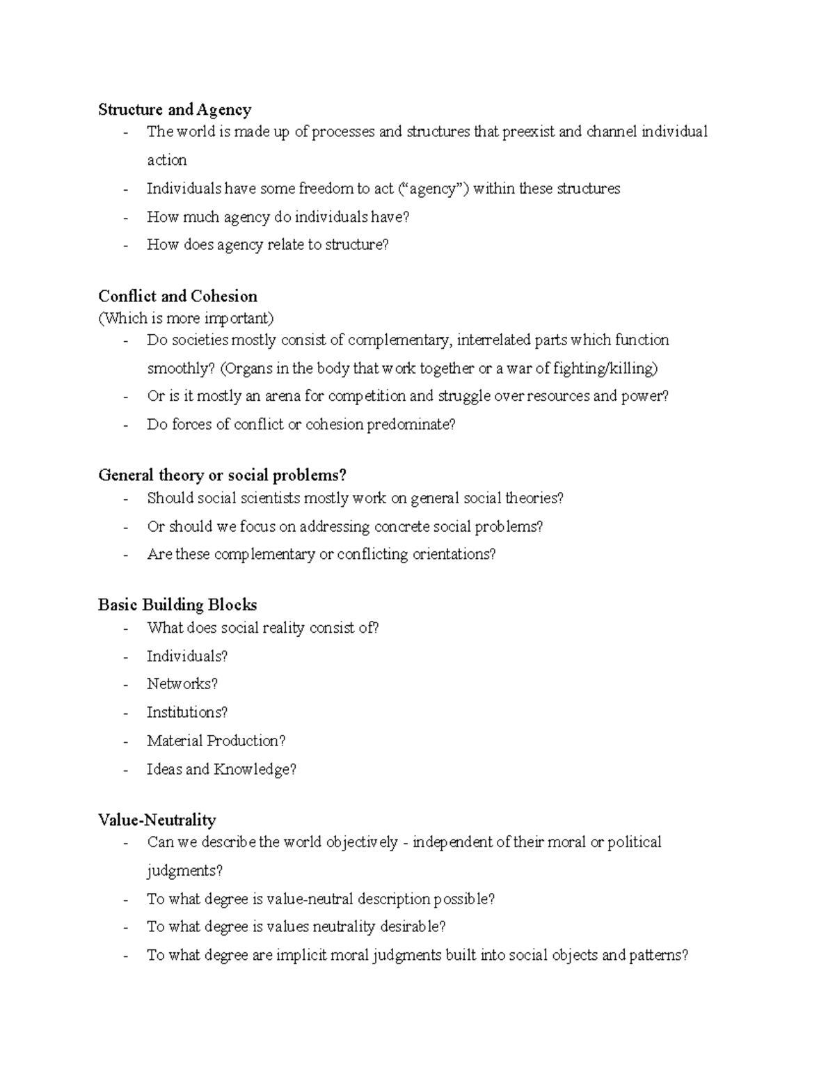 What is Sociology Week 1 part 2 - Structure and Agency The world is ...