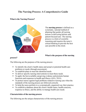 The Nursing Process - The nursing process is a form of scientific