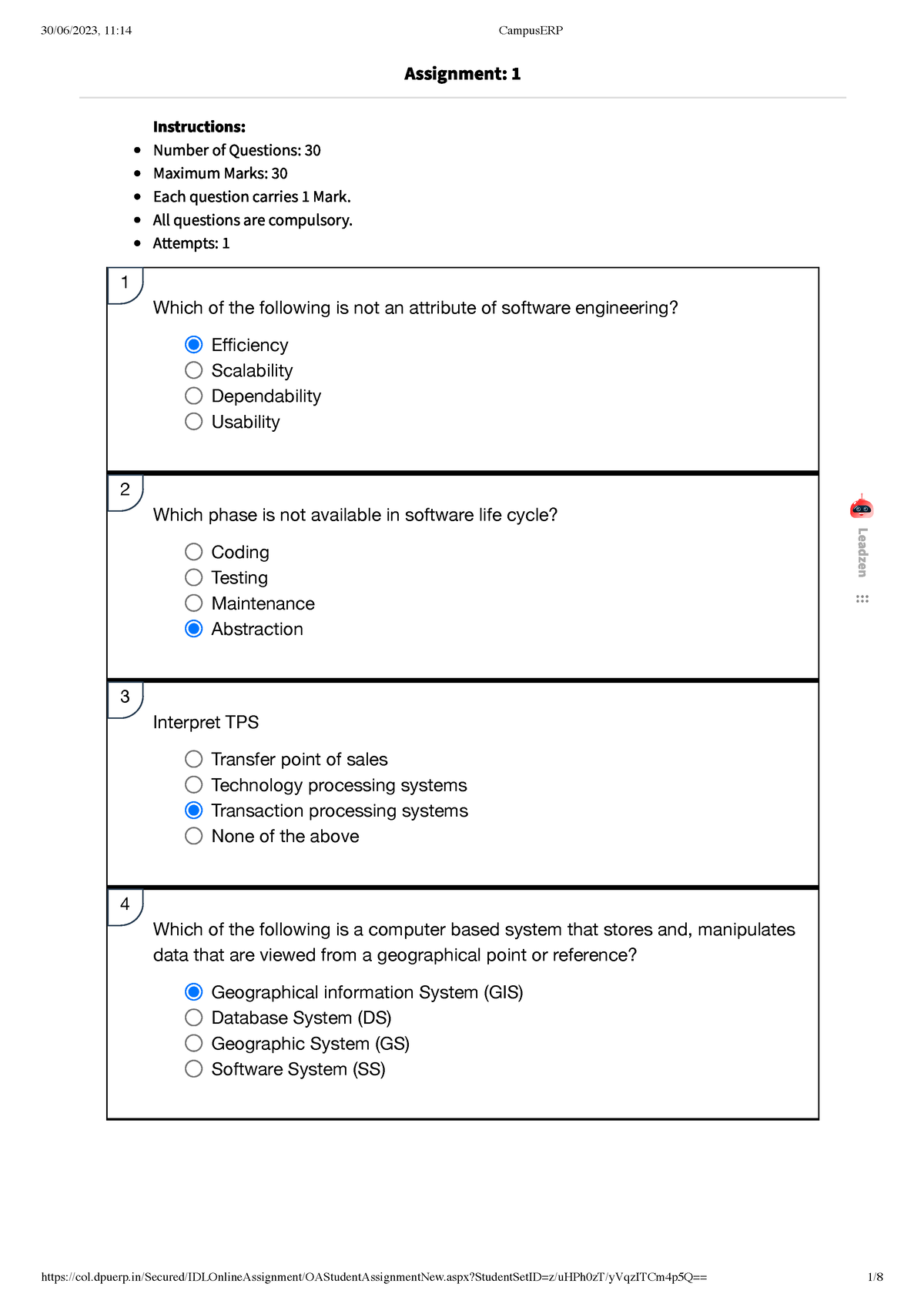 assignment answers