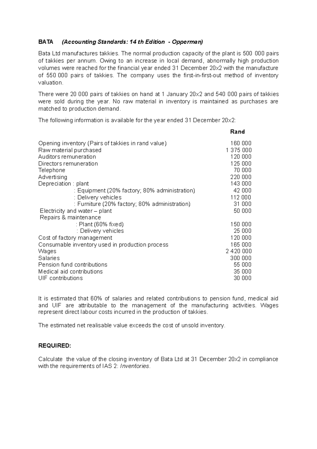 BATA++ENG-1+ 1 - PPE - BATA (Accounting Standards: 14 th Edition ...