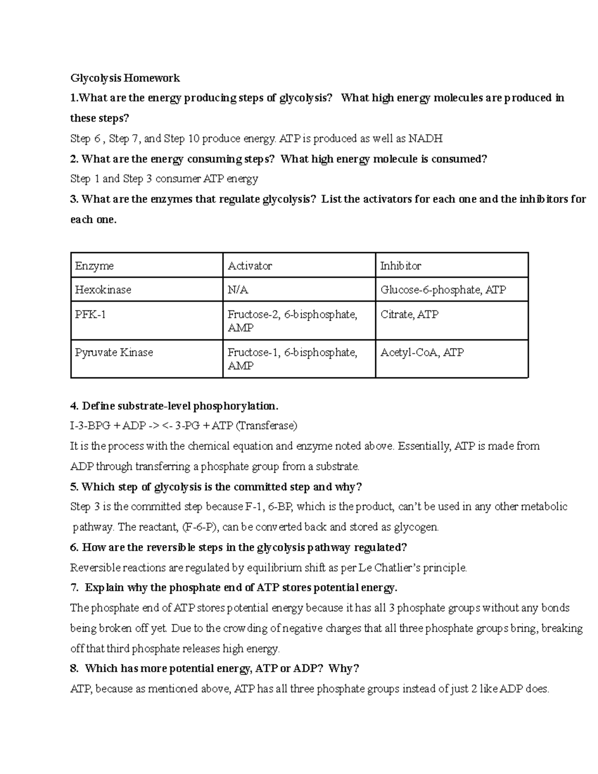 glycolysis essay questions and answers pdf