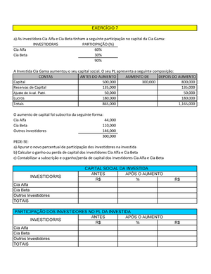 Gabarito Prova Ava Contabilidade Avan Ada A Controladora Que Participa Com Do Capital