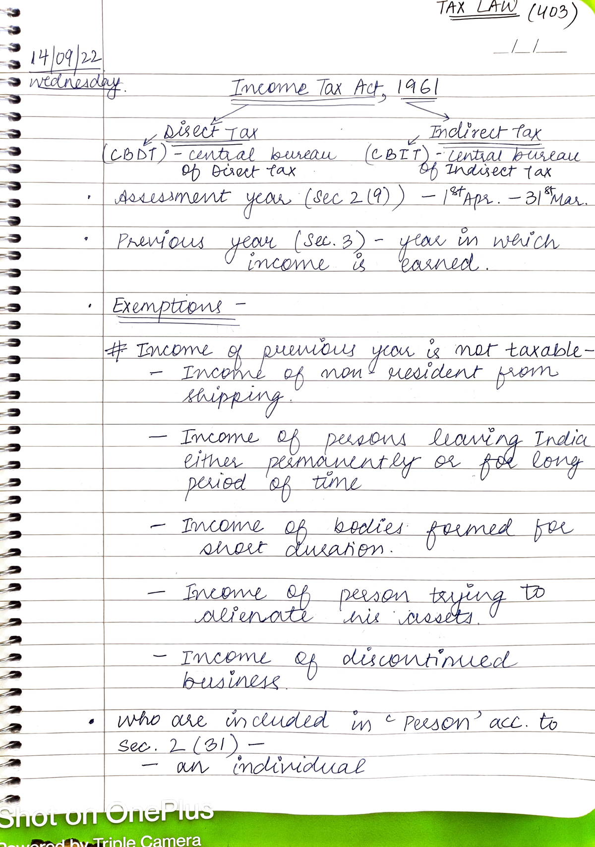 The Income Tax Law (notes) - Business Mathematics - Studocu