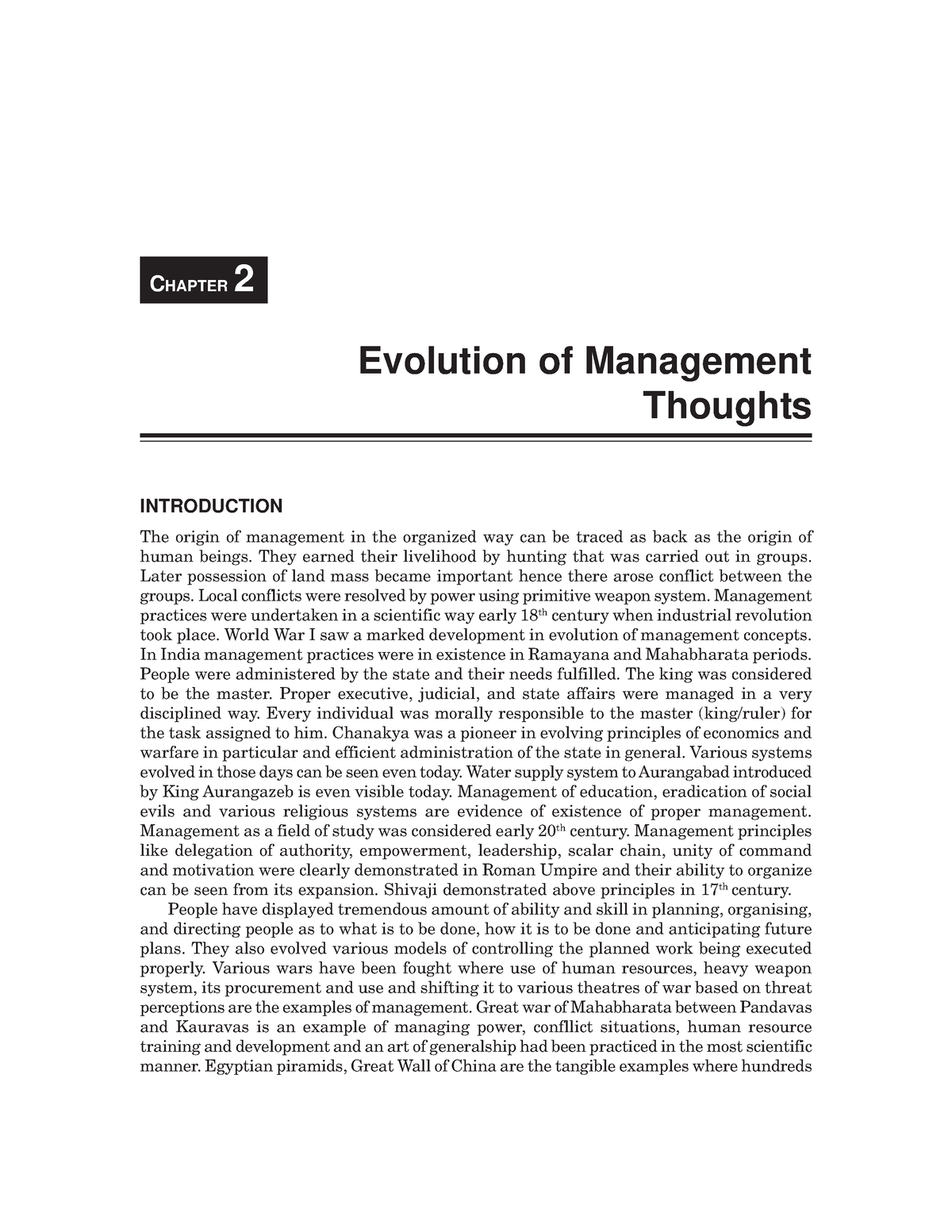 evolution of management thought assignment