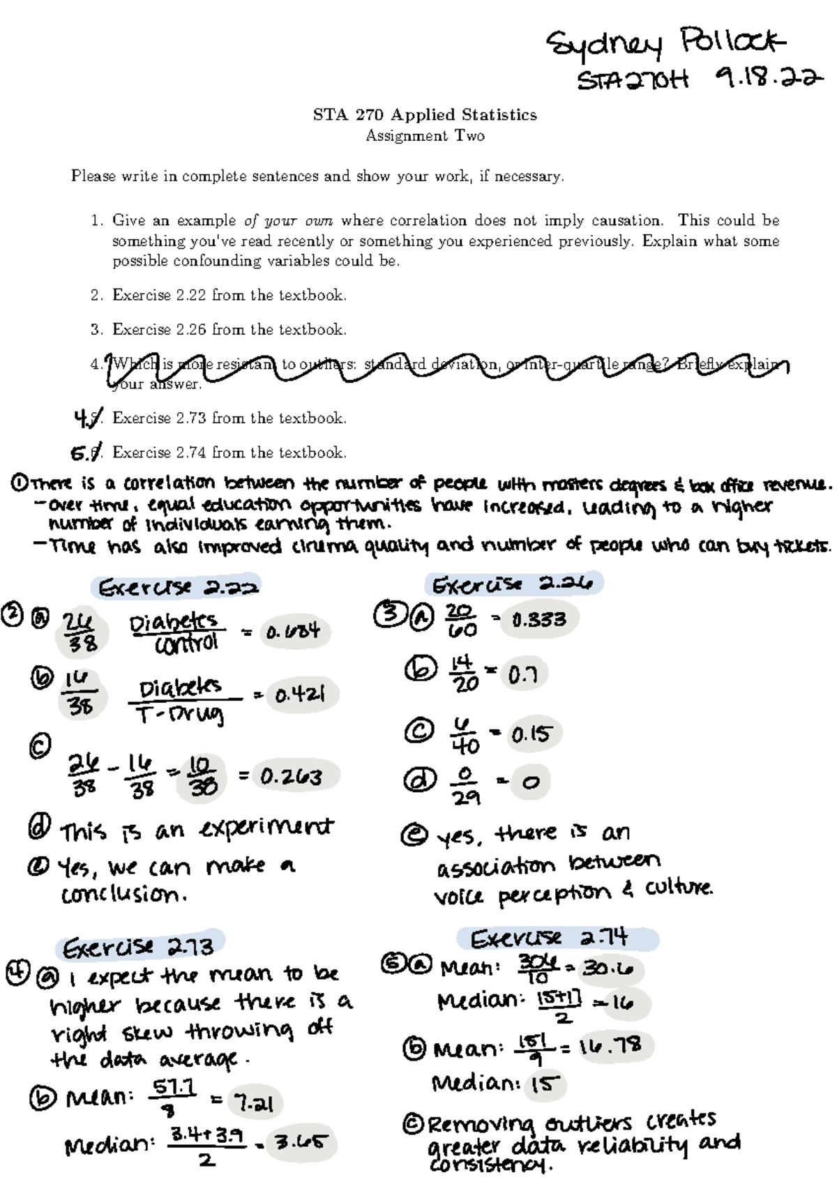 unique homework assignments