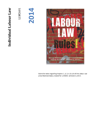 Individual labour law - notes - Individual Labour Law Study Guide: Unit ...