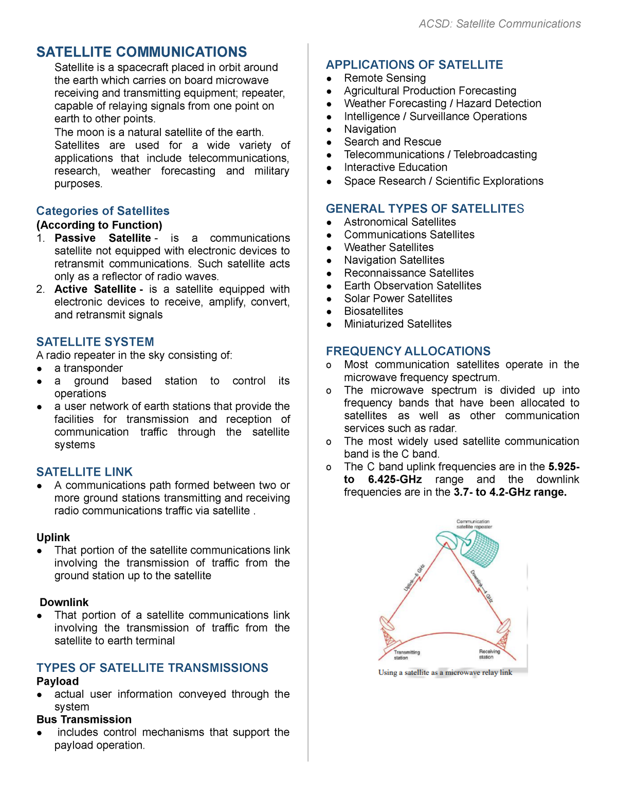 Satellite Communications Fundamentals - SATELLITE COMMUNICATIONS ...