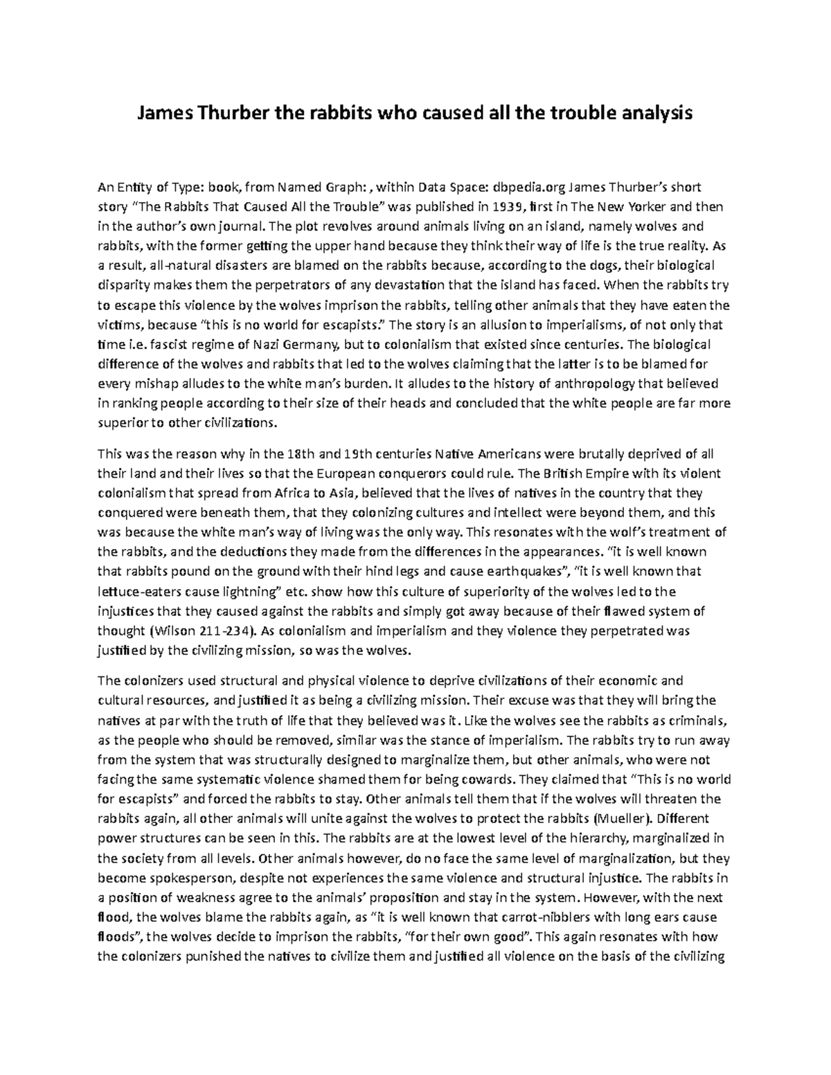 The Rabbits Who Caused All The Trouble Summary James Thurber the rabbits who caused all the trouble analysis - The