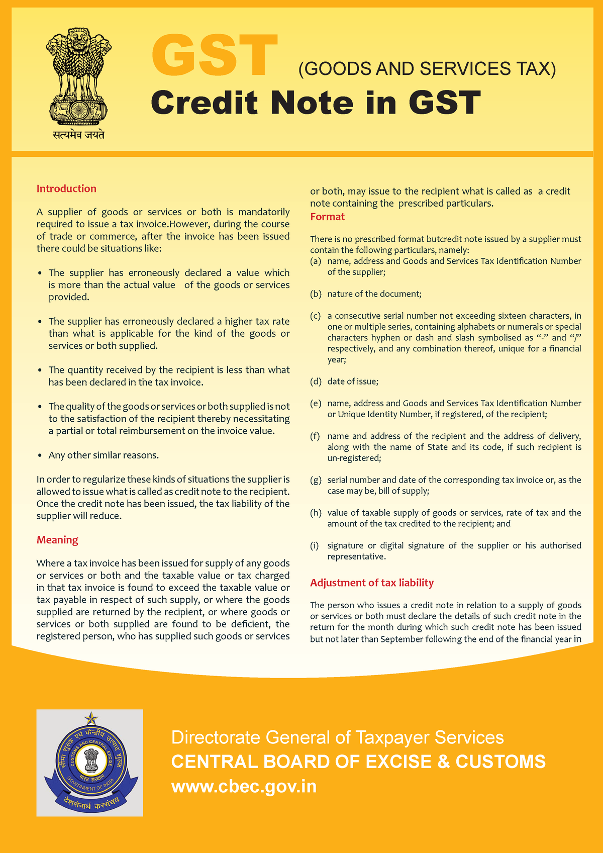 What Is Commercial Credit Note In Gst