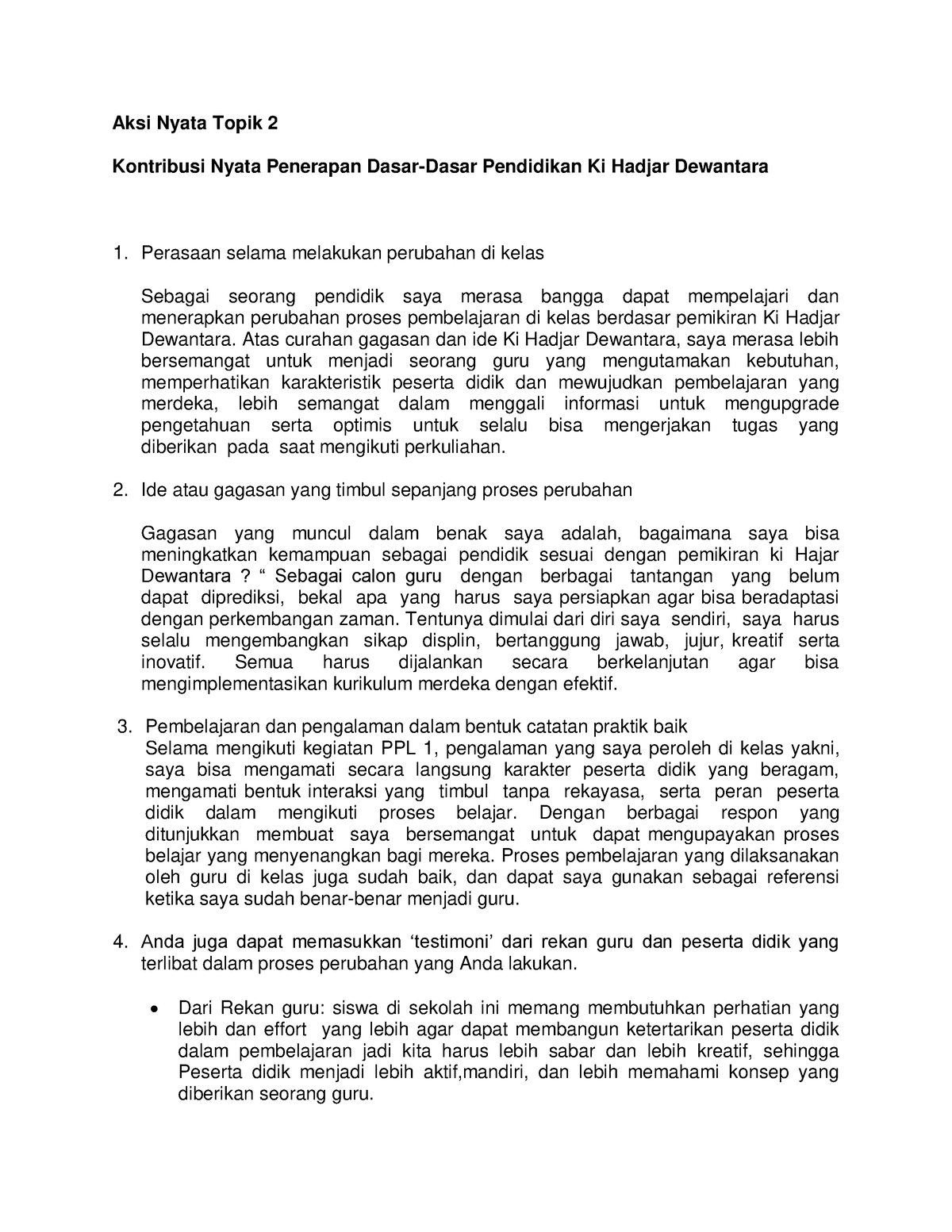 Aksi Nyata Topik 2 Filosofi Aksi Nyata Topik 2 Kontribusi Nyata