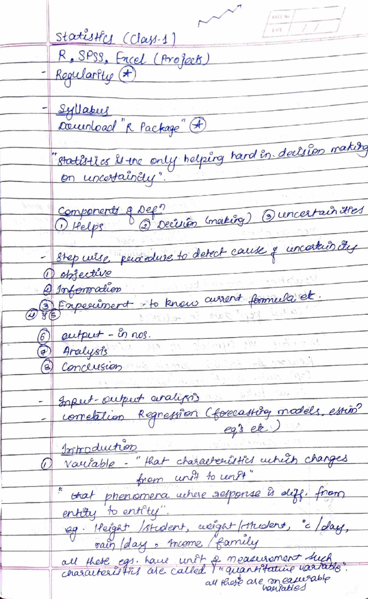 Stats notes 1 - Operational research - Studocu