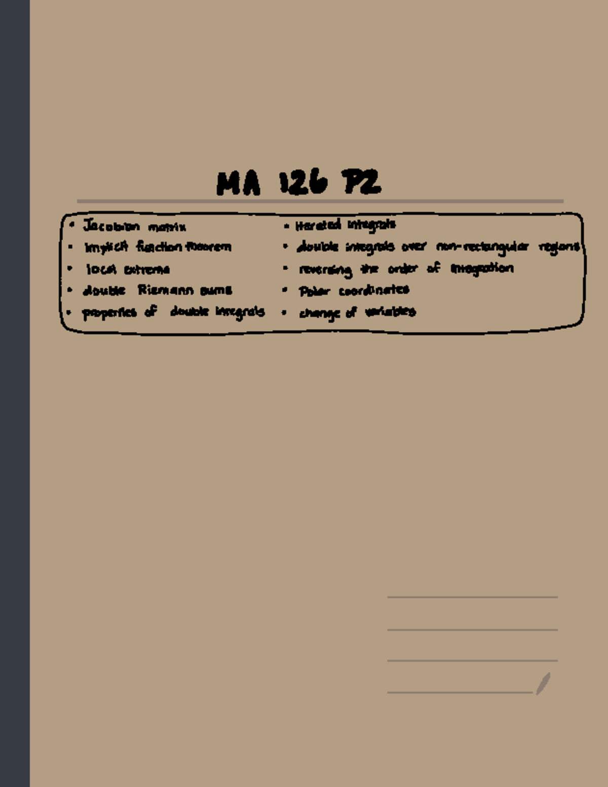 Second Half of Sem Notes - MA 126 P ####### · rennerTegrass as reeseret ...