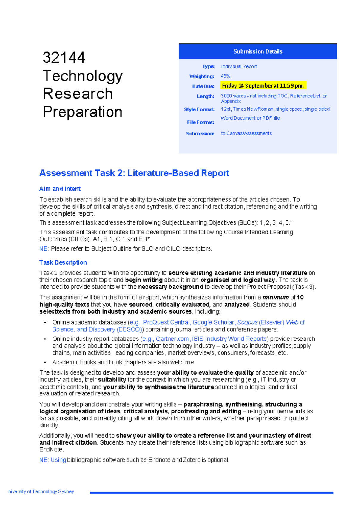 Assessment Task 2 32144 - 32144 Technology Research Preparation ...