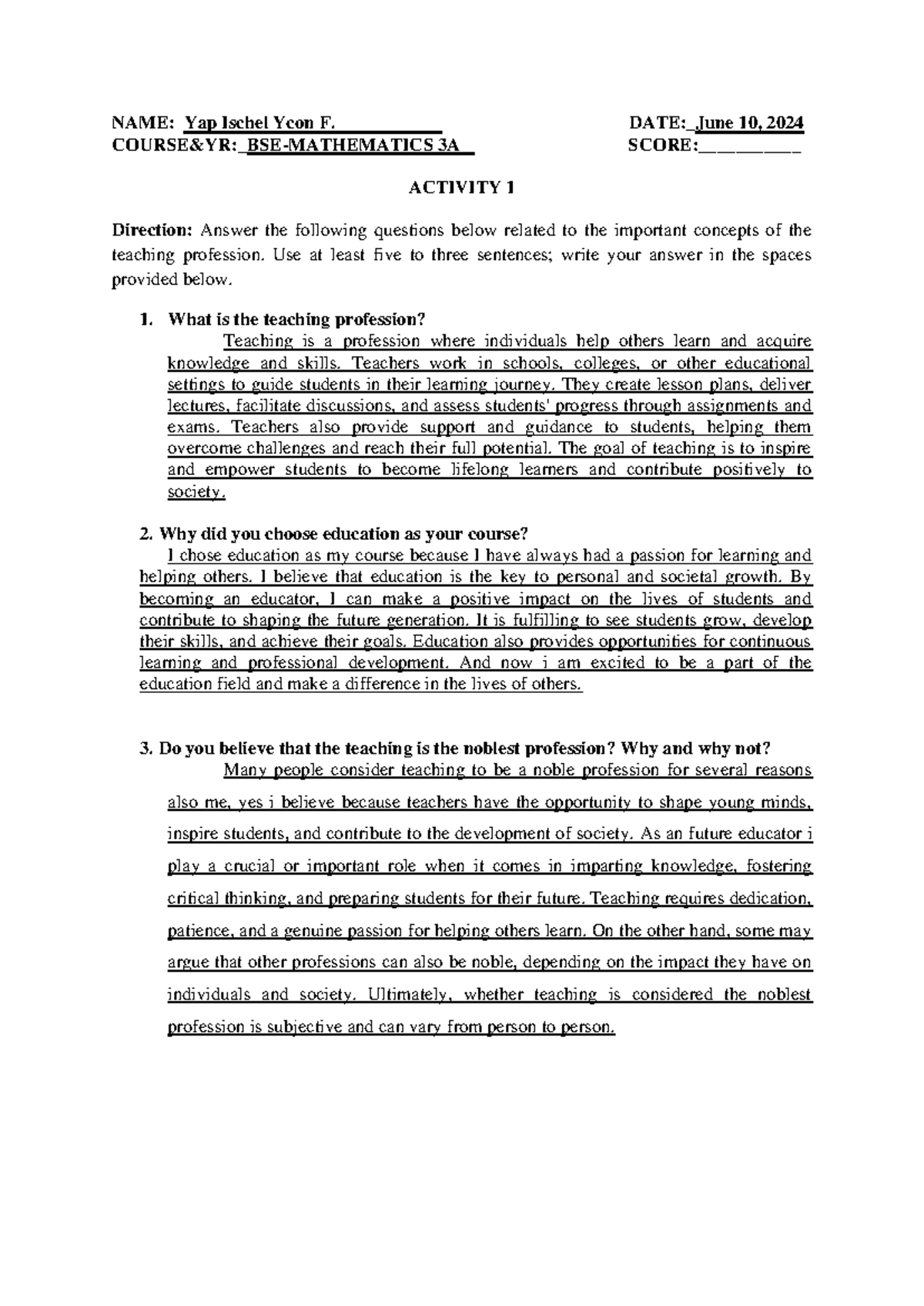 FTC 3 Activity 1 - dsfeesf - NAME: Yap Ischel Ycon F. DATE:June 10 ...