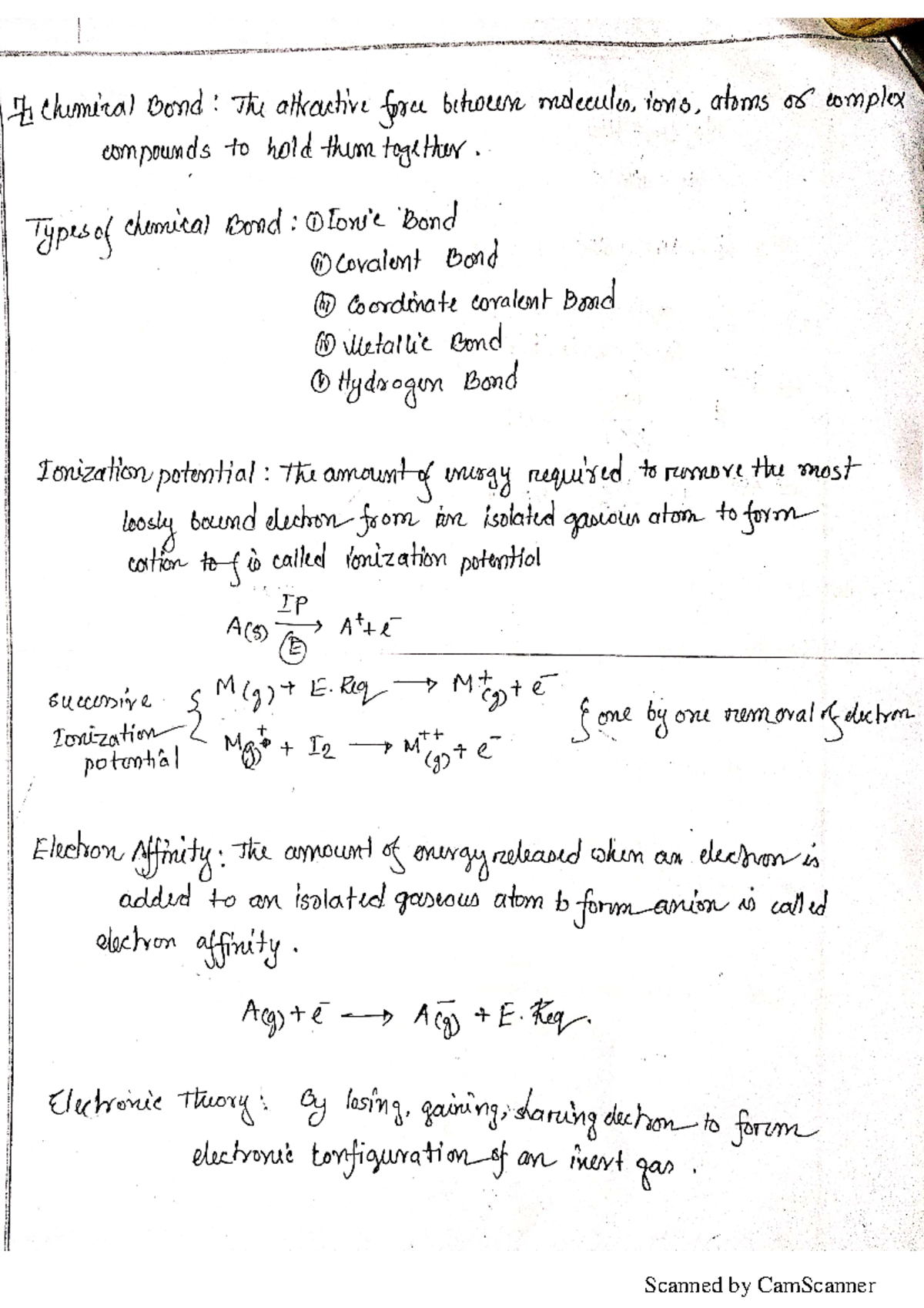 Chemical bond - This is my collected classwork dedicated to University ...