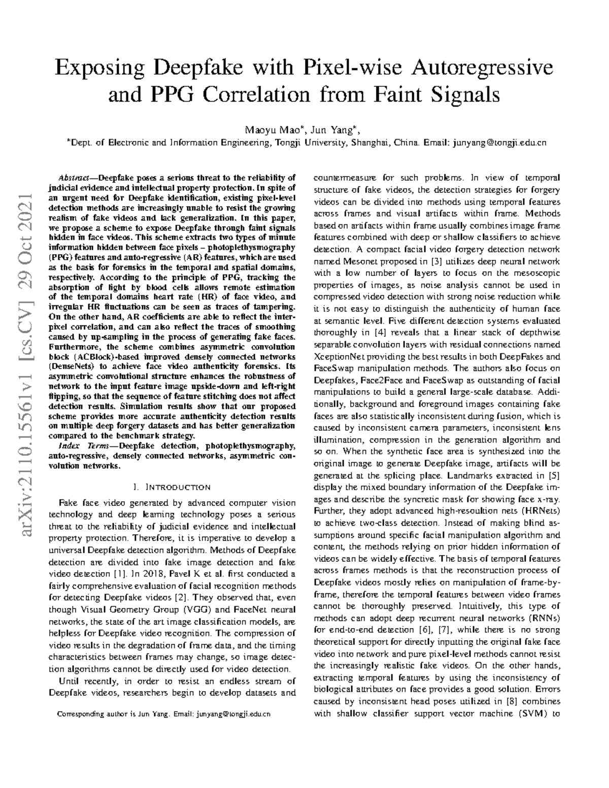 2110 - Good - arXiv:2110 [cs] 29 Oct 2021 Exposing Deepfake with Pixel ...