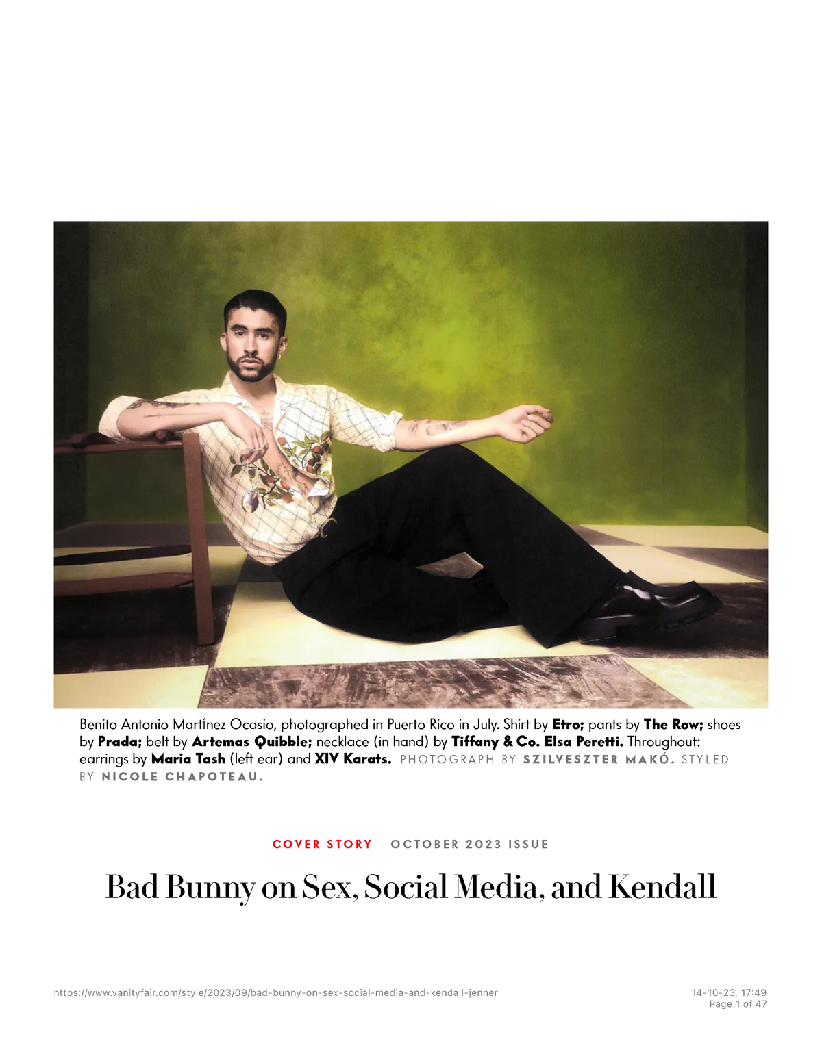 Bad Bunny on Sex, Social Media, and Kendall Jenner