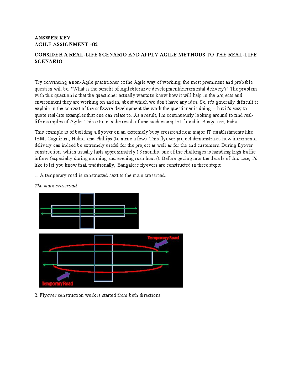 Real-Life Scenarios of Agile - ANSWER KEY AGILE ASSIGNMENT – CONSIDER A ...