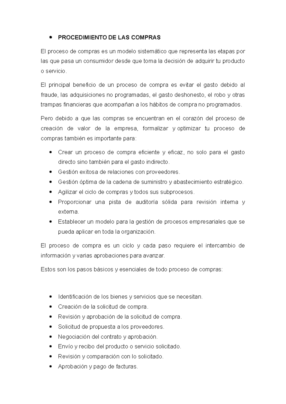 Proceso DE Compras - ES UN DOCUMENTO DE CONTABILIDAD DEL 4 CUATRIMESTRE ...
