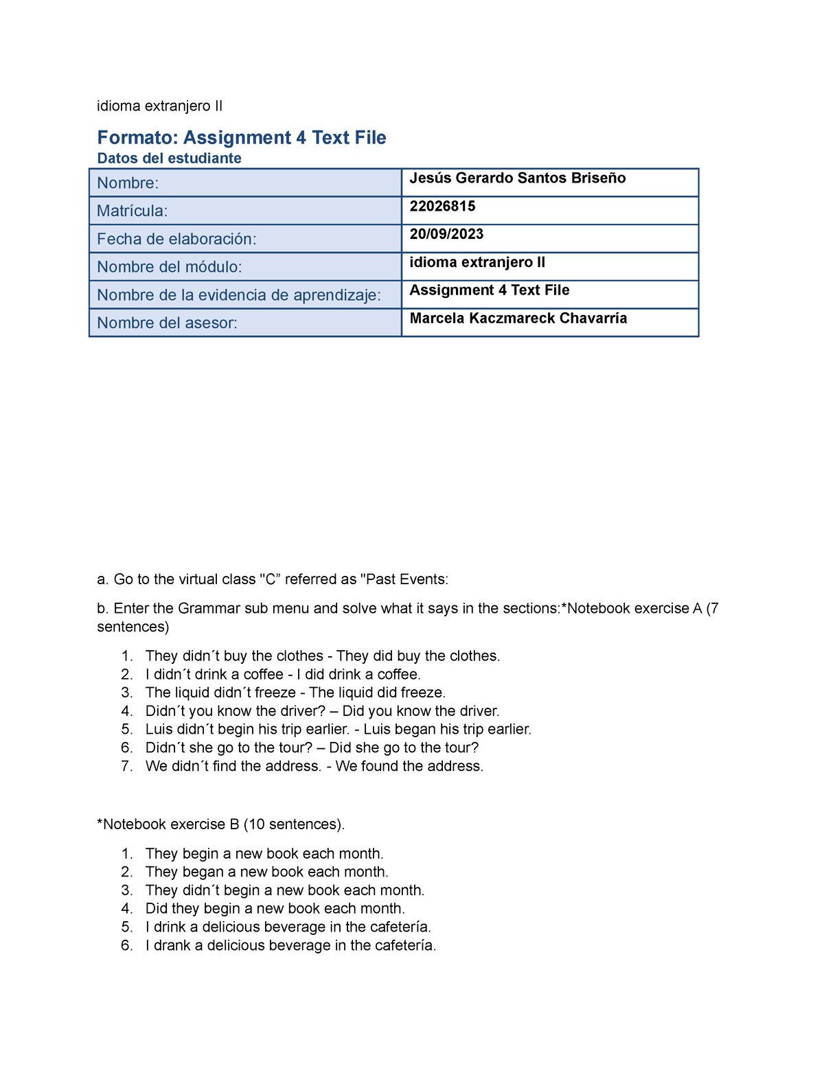 idioma extranjero 2 assignment 4 text file uveg