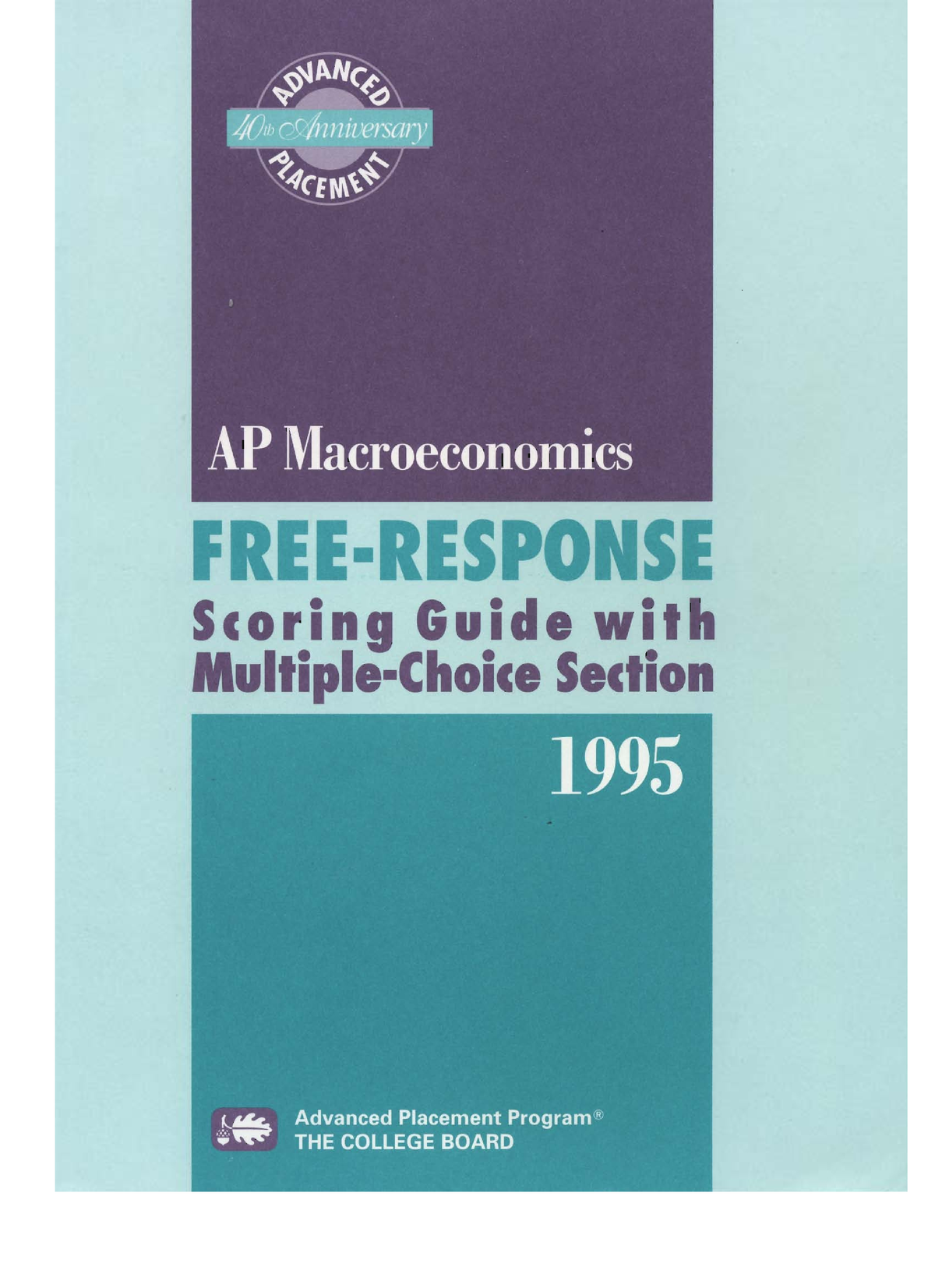 1995 AP Macro - AP test - Macroeconomics - Studocu