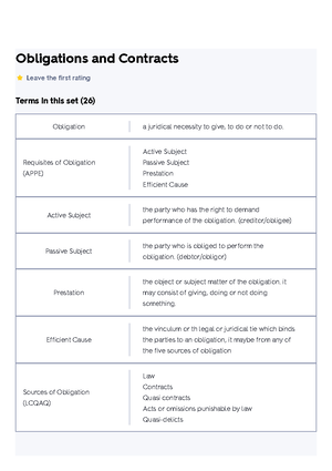 Buslaw 1 Obligations And Contracts Flashcards - BUSLAW 1: Obligations ...