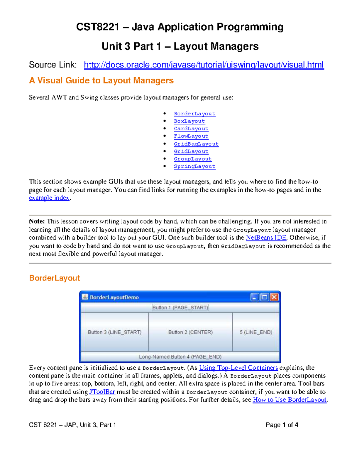 Chapter 3a Layout Managers - CST8221 – Java Application Programming ...