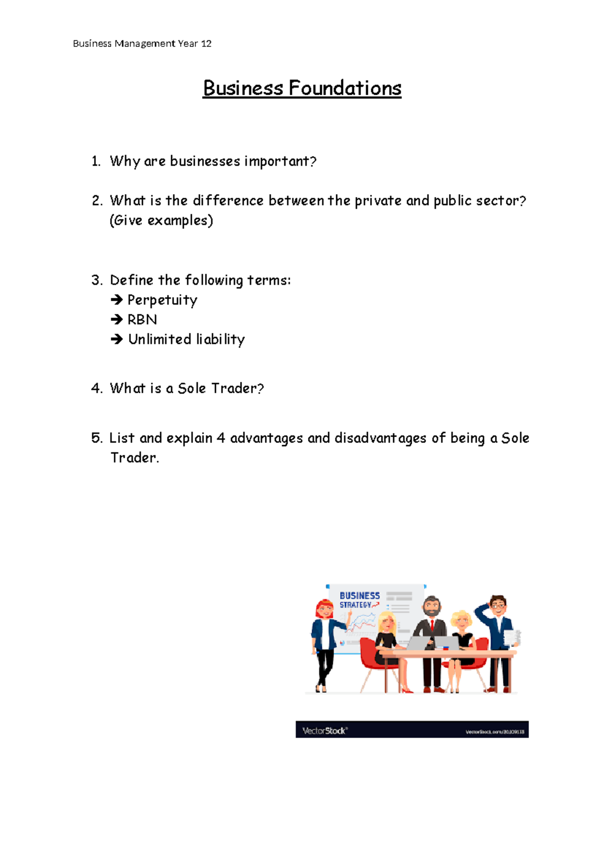 Business Foundations Intro - Business Management Year 12 Business ...