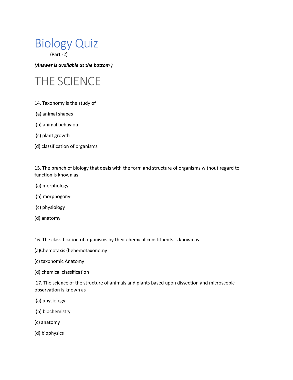 homework topic 2 biology answers