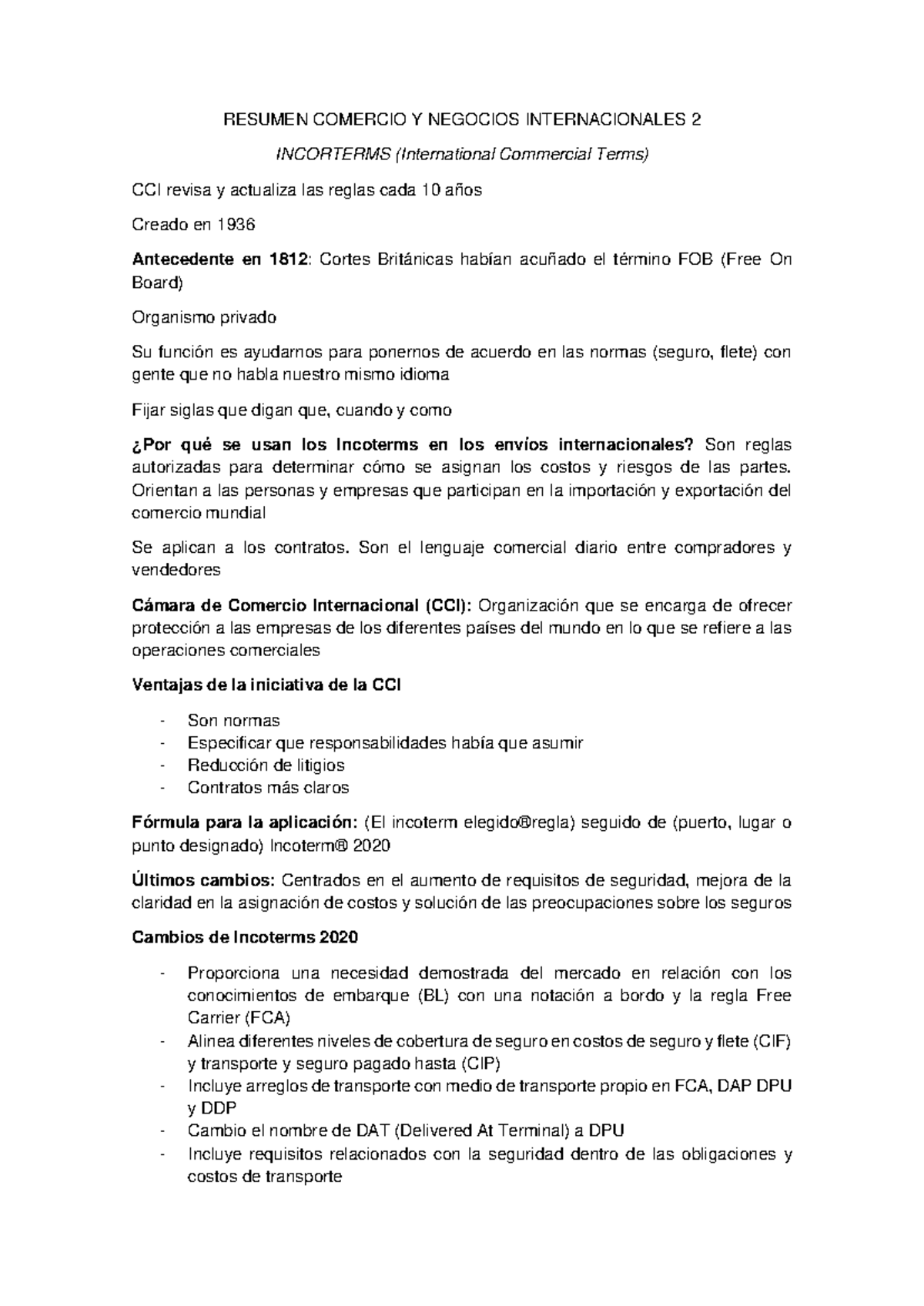 Resumen Comercio Y Negocios Internacionales 2 - RESUMEN COMERCIO Y ...