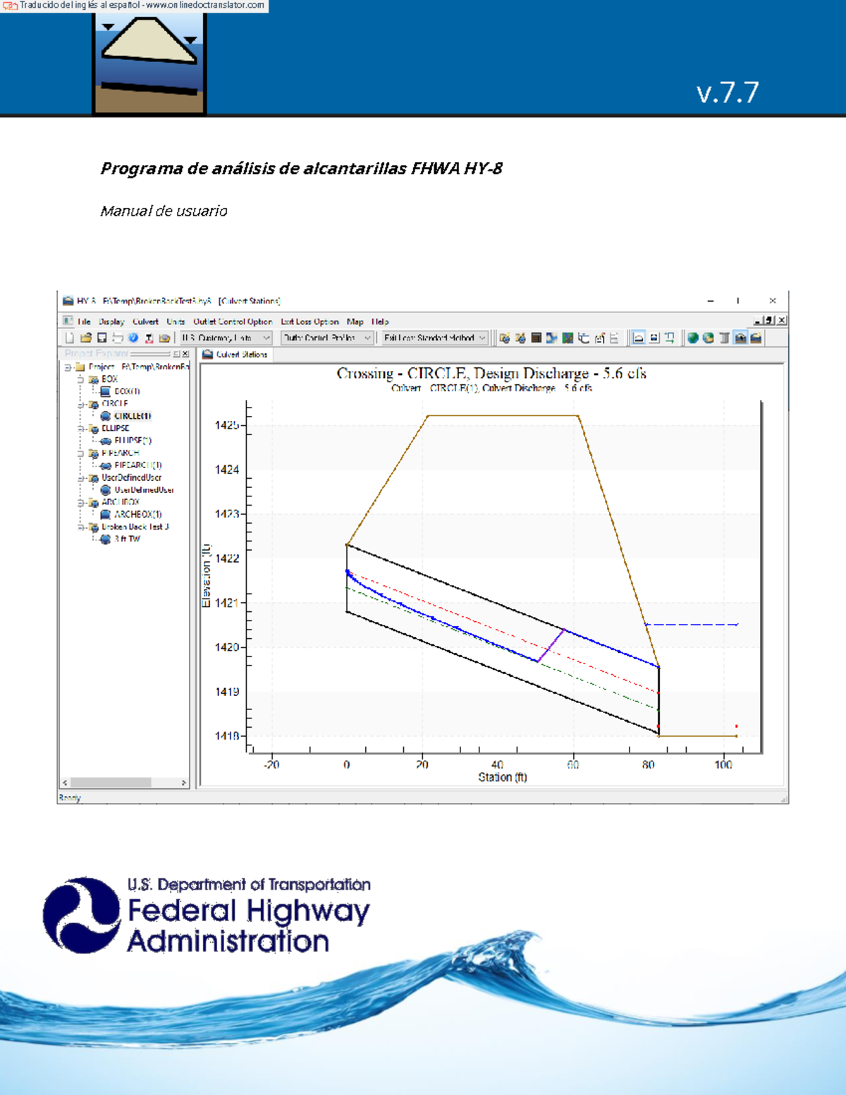 Hy 8 Users Manual 1 25enes V Programa De Análisis De Alcantarillas Fhwa Hy Manual De 4217