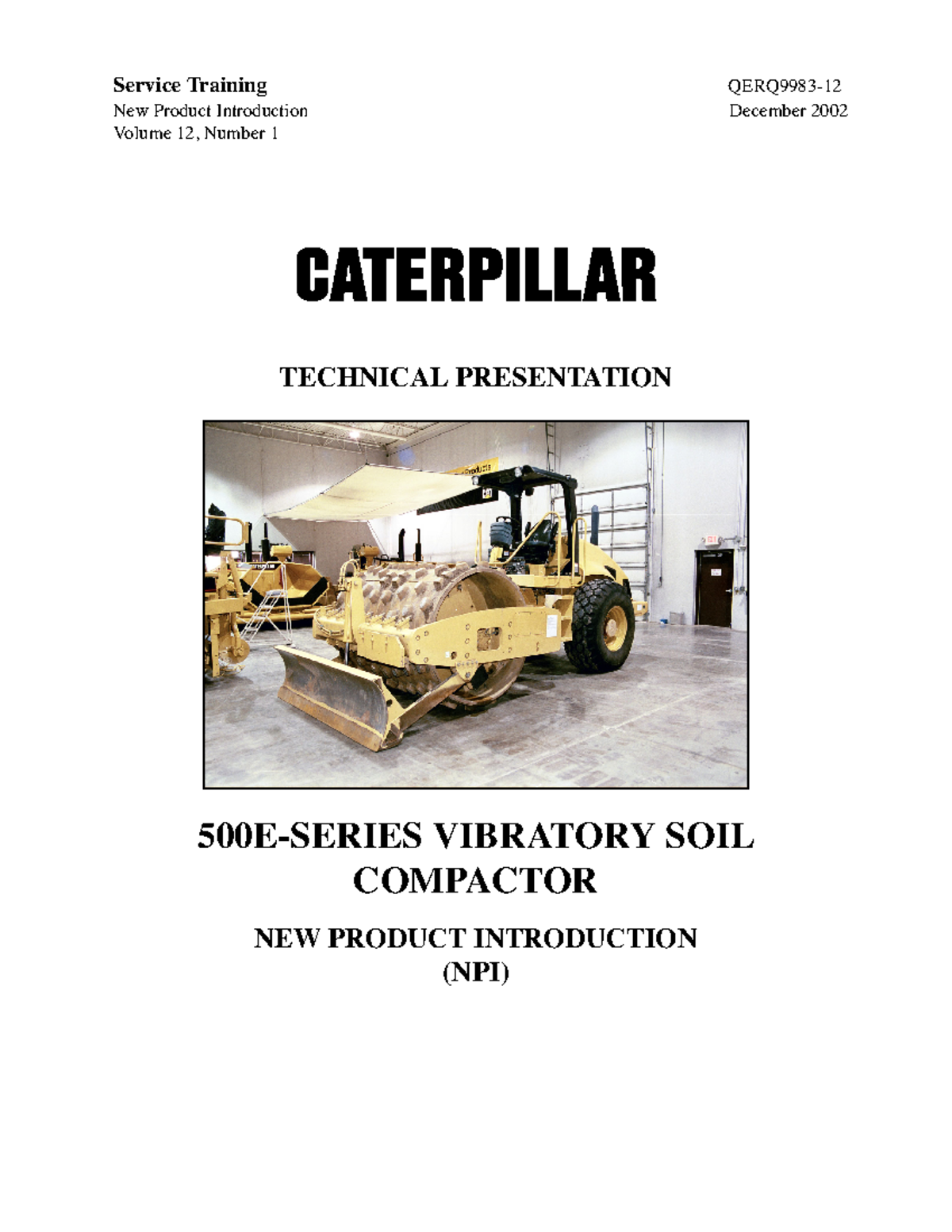 NPI Vibratory Compactor 500E - Service Training QERQ9983- New Product ...