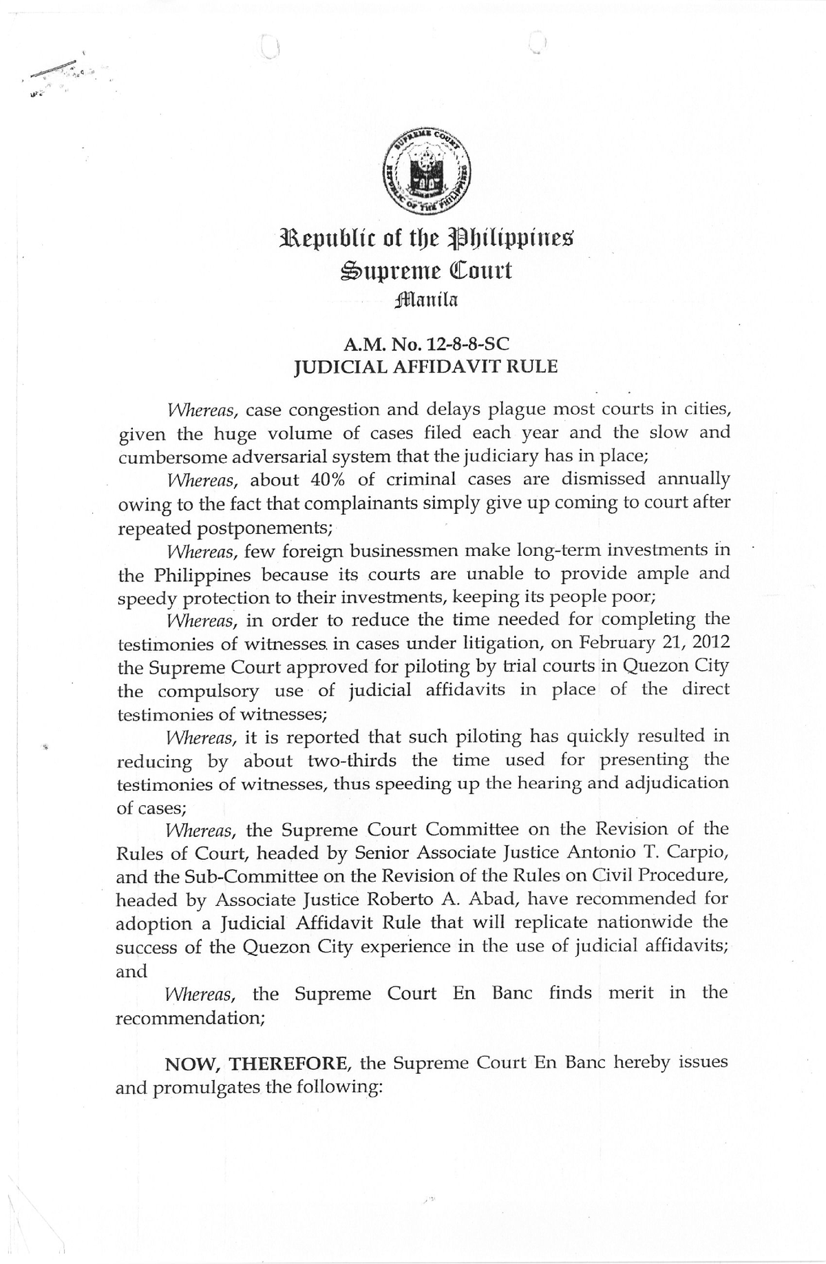 Judicial Affidavit Rule A.M - Civil Law - Studocu