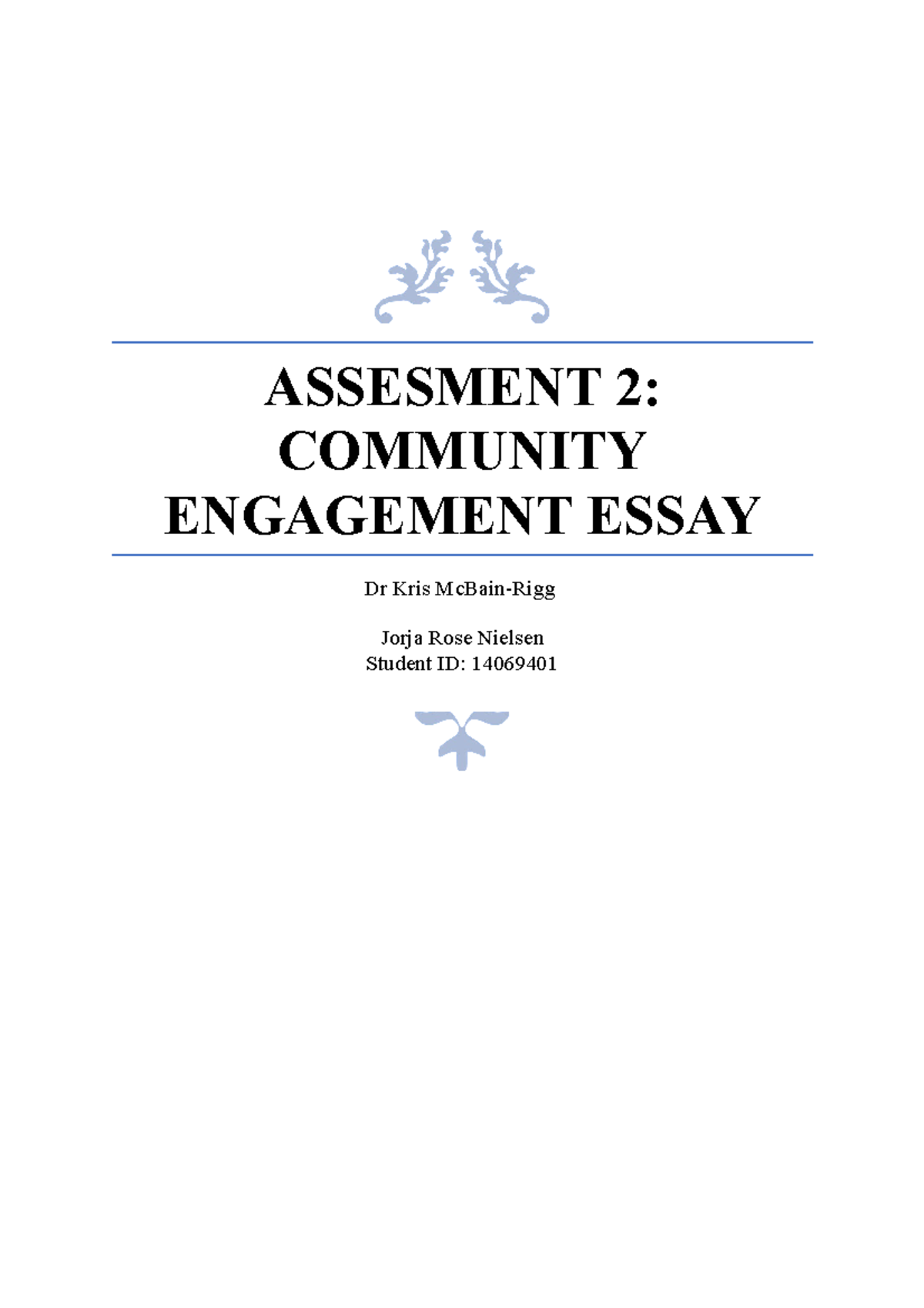 community engagement college essay