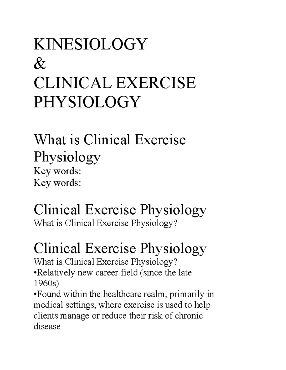 Kinesiology - KINESIOLOGY & CLINICAL EXERCISE PHYSIOLOGY What Is ...