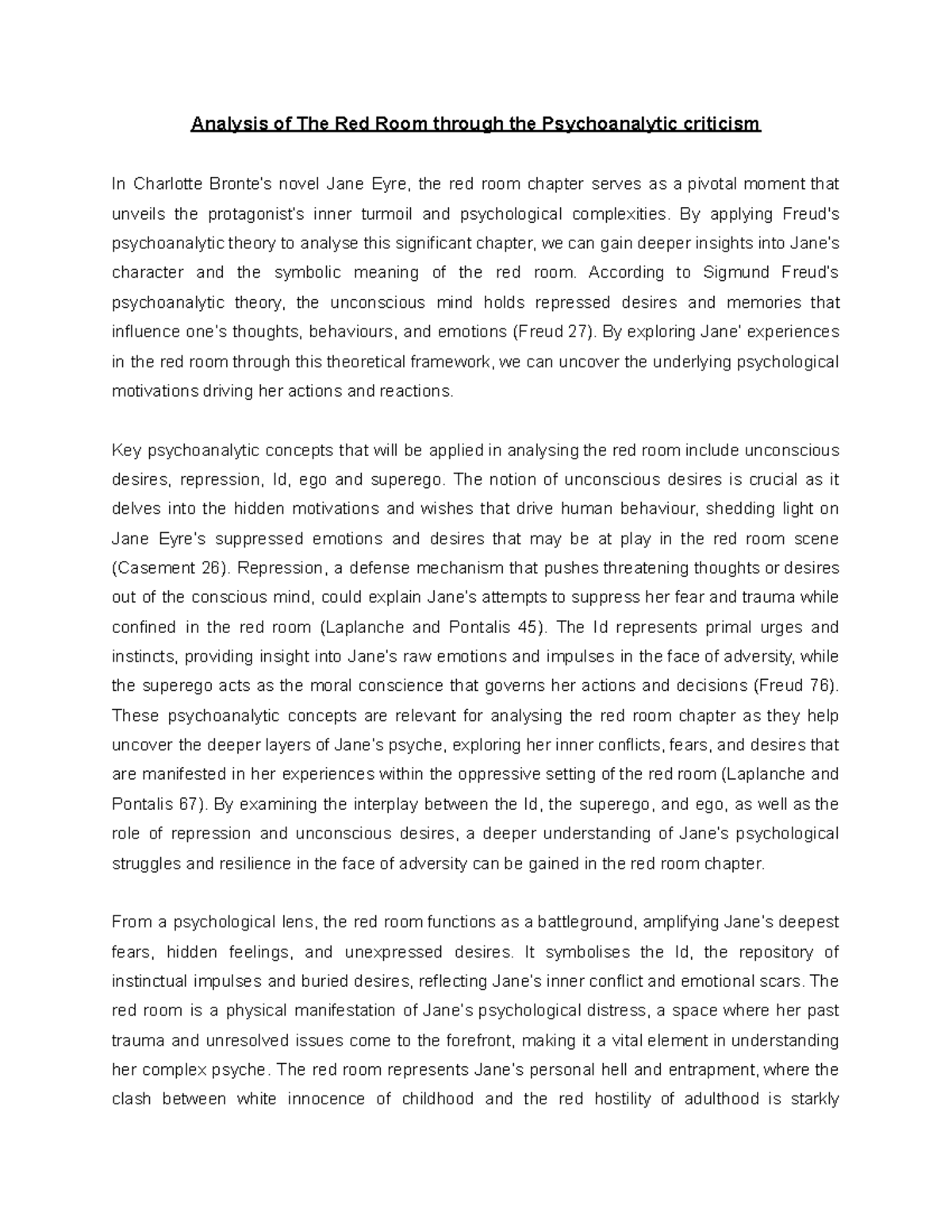 ENGL331 AT1 Task 1 Analysis of The Red Room through the