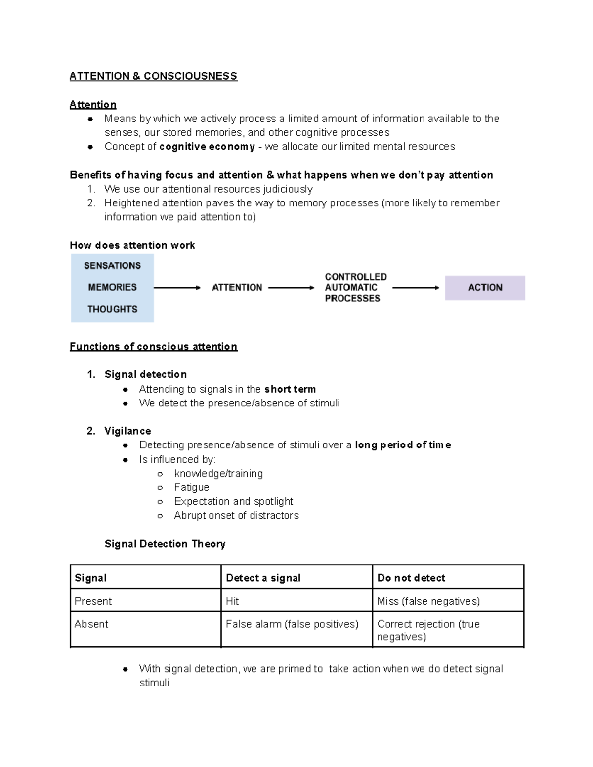 Attention & Consciousness - Cognitive Psych - Cognitive Psychology ...