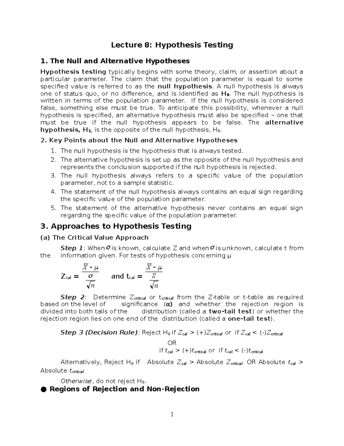 Hypothesis Testing The Null and Alternative Hypotheses Hypothesis testing typically begins