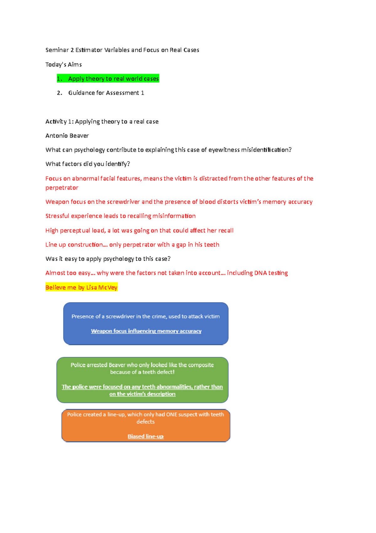 Seminar 2 estimator variables and focus on real cases apply theory to